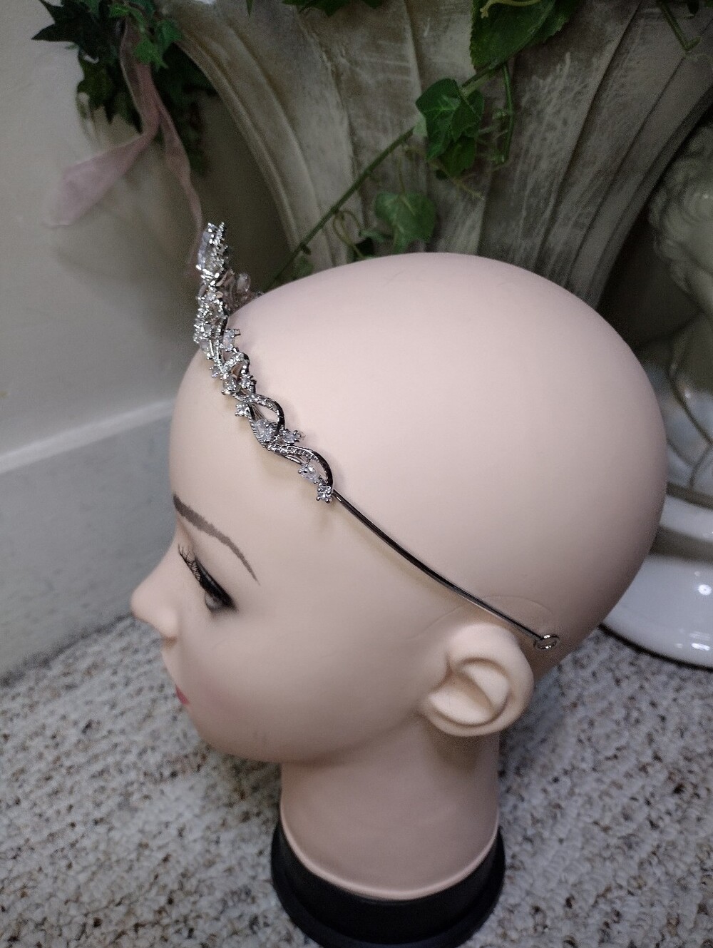 Believe By Brilliance Silver & Heart Shaped Cubic Zirconia Bridal Tiara - Picture 4 of 10